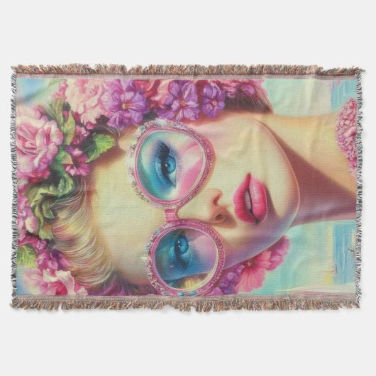 Tropischer Glamour Queen Decke (Vorderseite)