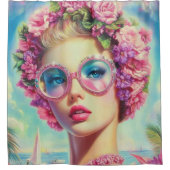 Tropischer Glamour Queen Duschvorhang (Vorderseite)