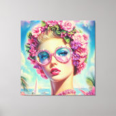 Tropischer Glamour Queen Leinwanddruck (Vorderseite)