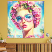 Tropischer Glamour Queen Leinwanddruck (Insitu (Wohnzimmer))