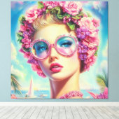 Tropischer Glamour Queen Leinwanddruck (Insitu (Holzboden))