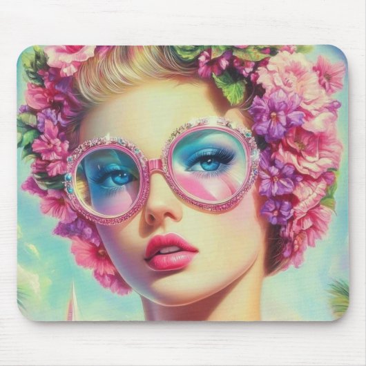 Tropischer Glamour Queen Mousepad (Vorne)
