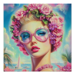 Tropischer Glamour Queen Poster