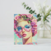 Tropischer Glamour Queen Postkarte (Stehend Vorderseite)