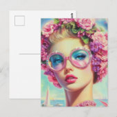 Tropischer Glamour Queen Postkarte (Vorne/Hinten)