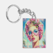 Tropischer Glamour Queen Schlüsselanhänger (Vorderseite links)