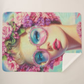 Tropischer Glamour Queen Sherpadecke (Vorderseite (Horizontal))