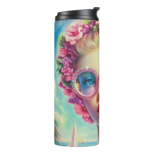 Tropischer Glamour Queen Thermosbecher (Nach links gedreht)