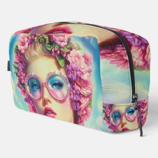 Tropischer Glamour Queen Waschbeutel (Rechte Ecke)