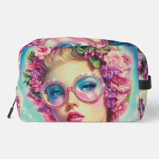 Tropischer Glamour Queen Waschbeutel (Rückseite)