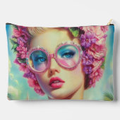 Tropischer Glamour Queen Zubehörtasche (Rückseite)