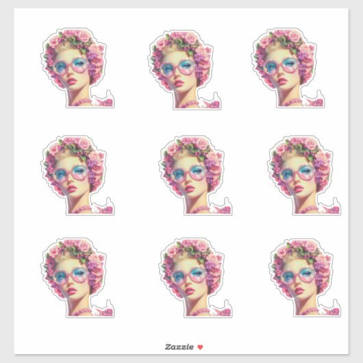 Tropischer Glamour-Sticker Aufkleber (Blatt)