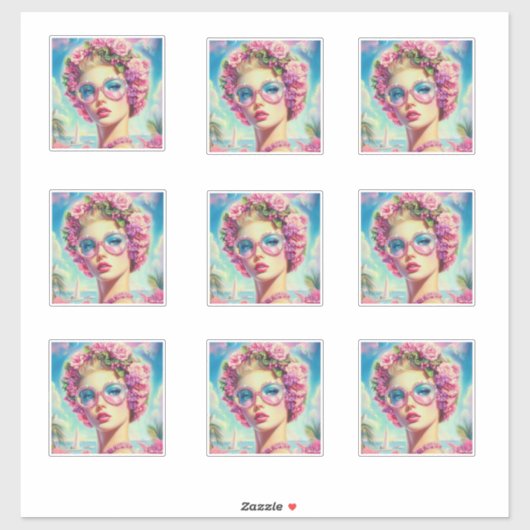 Tropischer Glamour-Sticker Aufkleber (Blatt)