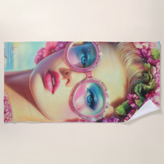 Tropischer Glamour-Sticker Strandtuch