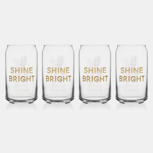 Tropischer Glitzer Shine Ananas Dosenglas (Hinten)