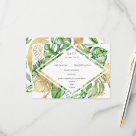 Tropischer Golden Foliage RSVP-Karte RSVP Karte