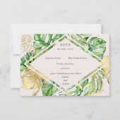 Tropischer Golden Foliage RSVP-Karte RSVP Karte (Vorderseite)