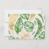 Tropischer Golden Foliage RSVP-Karte RSVP Karte (Rückseite)