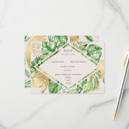Tropischer Golden Foliage RSVP-Karte RSVP Karte