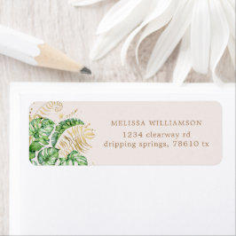 tropischer Golden Folied Return Address Label