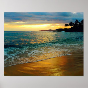 Tropischer Golden Hawaiian Beach Poster