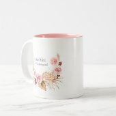 Tropischer Graskranz Boho flora Zweifarbige Tasse (Vorderseite Links)