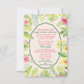 Tropischer Grüner Blattroter Hibiskus Einladung (Vorderseite)