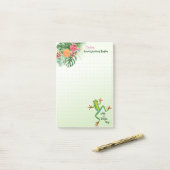 Tropischer Grüner Frosch Reise beginnt Inspirier N Post-it Klebezettel (Auf Schreibtisch)