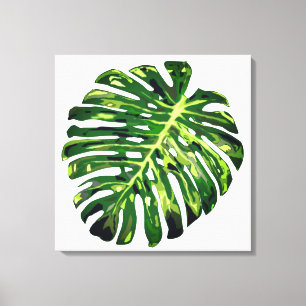 Tropischer grüner Monstera-Blatt-Leinwanddruck Leinwanddruck