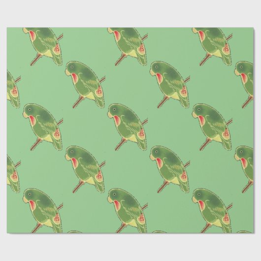 Tropischer grüner Parakeet Thunder_Cove Geschenkpapier (Flach)