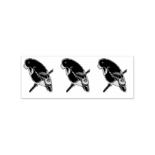 Tropischer grüner Parakeet Thunder_Cove Gummistempel