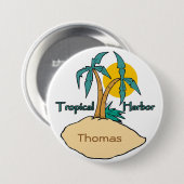 Tropischer Hafen Button (Vorne & Hinten)