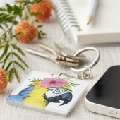 Tropischer Halo - Papagei Schlüsselanhänger (Vorderseite rechts)