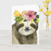 Tropischer Halo| Sweet Sloth Karte (Gelbe Blume)