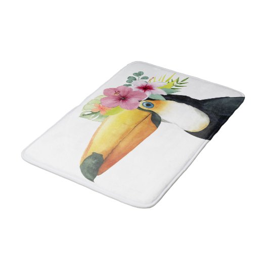 Tropischer Halo - Toucan Badematte (Schrägansicht)