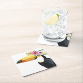 Tropischer Halo - Toucan Rechteckiger Pappuntersetzer (Vor Ort)