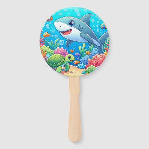 Tropischer/Hawaii bunter Unterwasser-Hai und -Schi Fächer