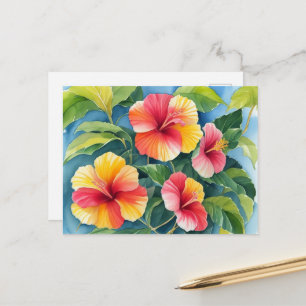 Tropischer Hawaii-Hibiskus Postkarte