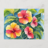 Tropischer Hawaii-Hibiskus Postkarte (Vorderseite)