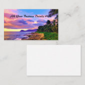 Tropischer Hawaii-Küste Sonnenuntergang Visitenkarte (Vorne/Hinten)