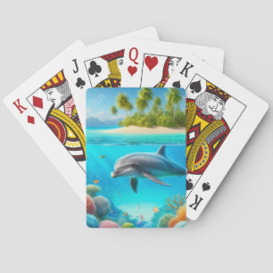 Tropischer/hawaiianischer farbenfroher Unterwasser Spielkarten