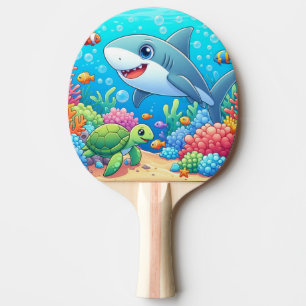 Tropischer/Hawaiianischer farbenfroher Unterwasser Tischtennis Schläger