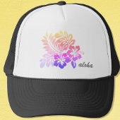 Tropischer hawaiianischer Hibiskus Aloha Script Truckerkappe