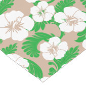Tropischer hawaiianischer Hibiskus Floral Khaki Be Kurzer Tischläufer (Ecke)