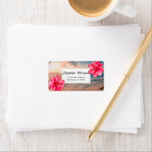 Tropischer Hawaiianischer Hibiskus, Meer Adressaufkleber (Insitu)