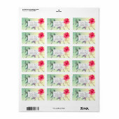 Tropischer hawaiianischer Hibiskus, Palmen Adressaufkleber (Vorne)