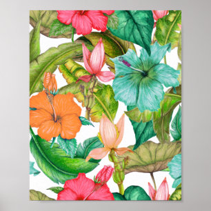 Tropischer hawaiianischer Hibiskus Poster