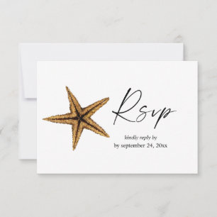 Tropischer hawaiianischer Seestern mit Essens-RSVP RSVP Karte