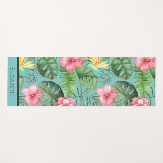 Tropischer Hawaiianischer Vogel des Paradieses Yogamatte (Vorderseite (Horizontal))