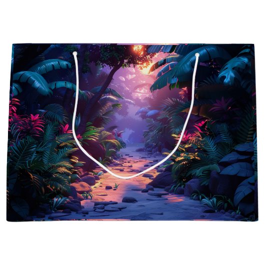 Tropischer hawaiianischer Wanderweg Große Geschenktüte (Vorderseite)